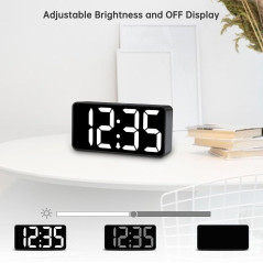 Réveil Digital DreamSky Chambre, Grand Écran, USB, Réglable