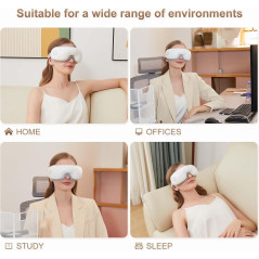 Heated Eye Massager with Bluetooth Music, 5 Modes & 180° Foldable Design