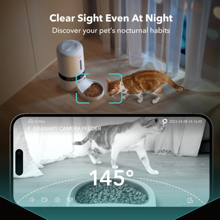 PETLIBRO SmartCat Feeder: HD Camera, 2-Way Audio, & App Control - Never Miss a Meal!