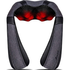 Mirakel Shiatsu Neck & Back Massager with Heat - Deep Tissue Relief