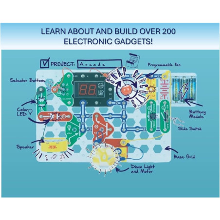 Kit Snap Circuits Arcade SCA-200 - Électronique STEM 8+
