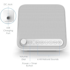 Machine à sons Pure Enrichment Wave - 6 sons naturels & USB