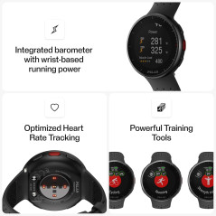 POLAR Pacer Pro GPS Fitness Tracker Smartwatch for Runners - Grey-Black