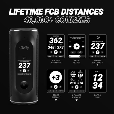 Blue Tees Golf Player+ GPS Speaker: Touchscreen, 40,000+ Courses, Waterproof - Level Up Your Game!