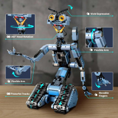Johnny 5 Robot Télécommandé à Construire: 1176 Pièces, Cadeau Idéal Compatible Lego