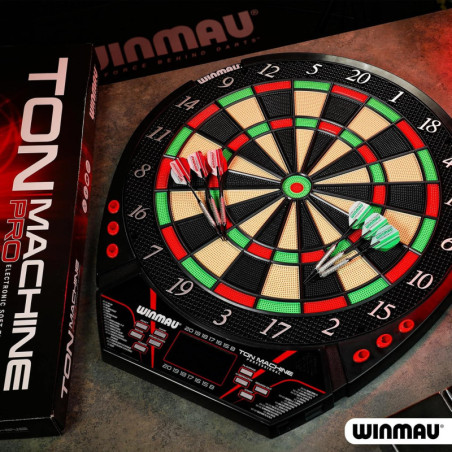 Winmau Ton Machine Soft Tip Dartboard: 90+ Games, Digital Scoreboard, Dart Set - 8 Player Fun!