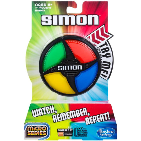 Simon Micro de Hasbro : Le Jeu Électronique Classique, Format de Poche ! Idéal pour les Fêtes et les Voyages