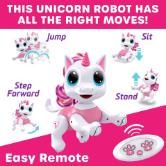 Jouet Robot Licorne Rose Télécommandé STEM pour Enfants