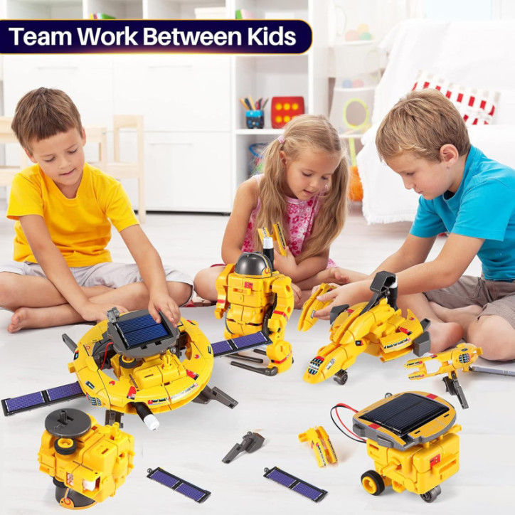 Kit de Construction Solaire STEM 120 Pièces: Robots Éducatifs pour Enfants 8-14 Ans Kit de Construction Solaire STEM 120 Pièces: Robots Éducatifs pour Enfants 8-14 Ans