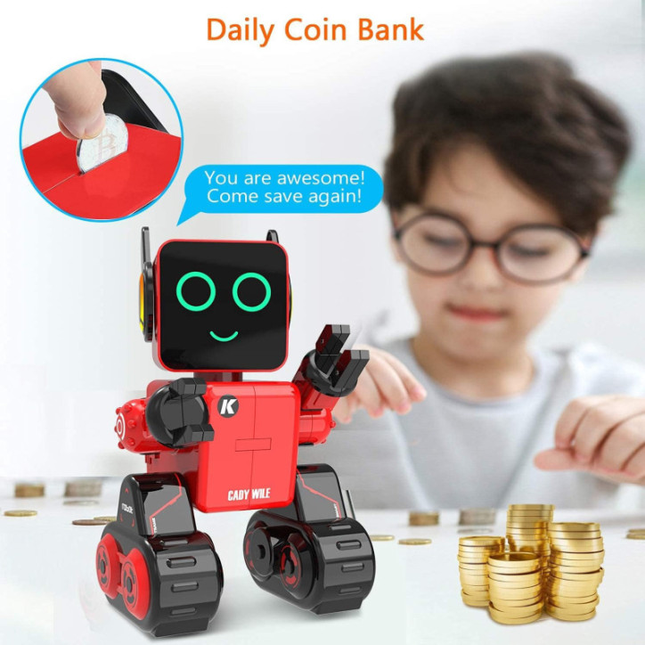 Robot Intelligent Interactif OKK : Contrôle Tactile et Vocal, Danse, Chante, Marche - Rouge