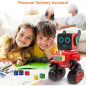 Robot Intelligent Interactif OKK : Contrôle Tactile et Vocal, Danse, Chante, Marche - Rouge