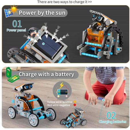 Lucky Doug Solar Robot Kit: 12-in-1 STEM Building Toy for Budding Scientists Ages 8-13!