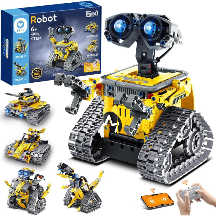 Sillbird STEM Robot Building Kit: 5-in-1 Remote Control Toy for Boys 8-13 - Coding Fun! Sillbird STEM Robot Building Kit: 5-in-1 Remote Control Toy for Boys 8-13 - Coding Fun!