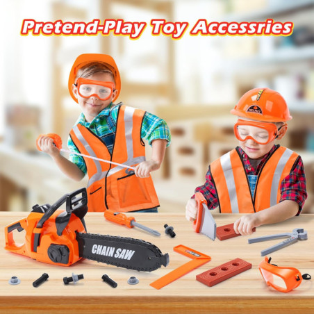 Kids Toy Chainsaw - Electronic Pretend Play Chainsaw for Toddlers - STEM Outdoor Tool Set