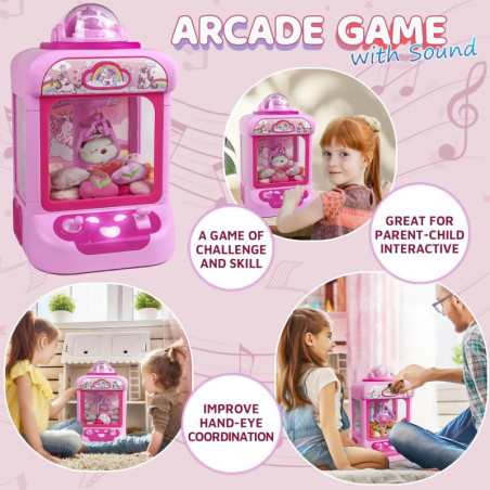 Unicorn Claw Machine for Kids! Mini Arcade Game with Plush Toys & Sounds - Perfect Gift!