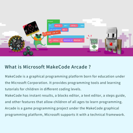 ElecFreaks Retro Gaming Console: Learn to Code with Blocks & Python! Perfect STEM Gift