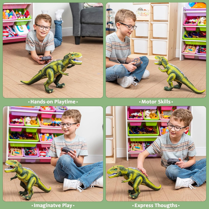 Robot Dinosaure JOYIN T-Rex Télécommandé avec Son et Lumière
