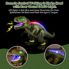 JOYIN Remote Control T-Rex Dinosaur Toy with Light & Roaring Sound