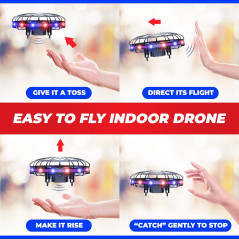 Force1 Scoot LED Hand Operated Mini Drone – Motion Sensor UFO Toy