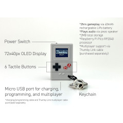 TinyCircuits Thumby Gray: Mini Programmable Game Console Keychain