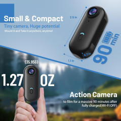 Mini Caméra dAction 4K 128Go: Capturez lAventure, Mains Libres!