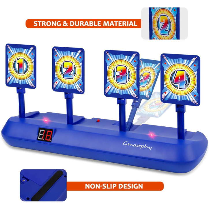 Auto Reset Shooting Target with 2 Blasters - Fun Electronic Target Practice for Kids! Auto Reset Shooting Target with 2 Blasters - Fun Electronic Target Practice for Kids!