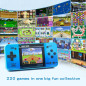 Retro Handheld Game Console for Kids - 220 Classic Games on 3 LCD - Portable & Rechargeable (Blue)