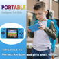 Retro Handheld Game Console for Kids - 220 Classic Games on 3 LCD - Portable & Rechargeable (Blue)