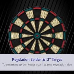 Fat Cat 727 Electronic Dartboard: 43 Games, Auto Scoring, Fun for 8 Players!