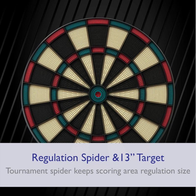 Fat Cat GLD 727 Electronic Dartboard – 15+ Games, Auto-Scoring, Compact