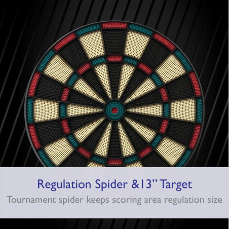 Fat Cat Electronic Dartboard 15+ Jeux, Auto-Score, Compact