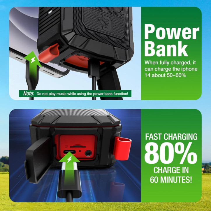 Dprofy Magnetic Golf Speaker: Waterproof, 24H Play, Powerful Sound - Perfect for Cart & Bag! Dprofy Magnetic Golf Speaker: Waterproof, 24H Play, Powerful Sound - Perfect for Cart & Bag!