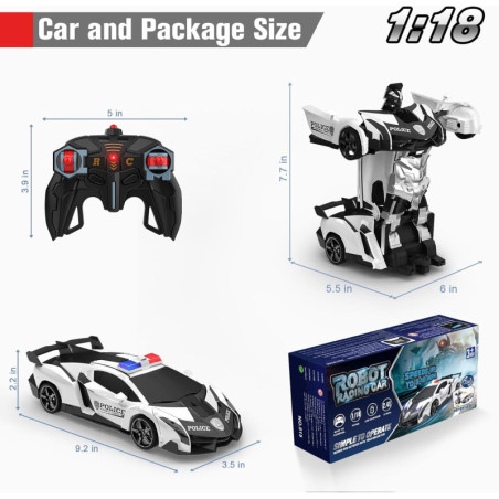 BLUEJAY Transform RC Car for Boys 3-12 | 2.4GHz 1:18 Robot Toy