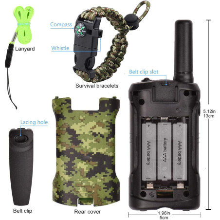 Kids Walkie Talkies: 2-Way Radios with Survival Kit - Long Range, Flashlight, Perfect for Adventures!
