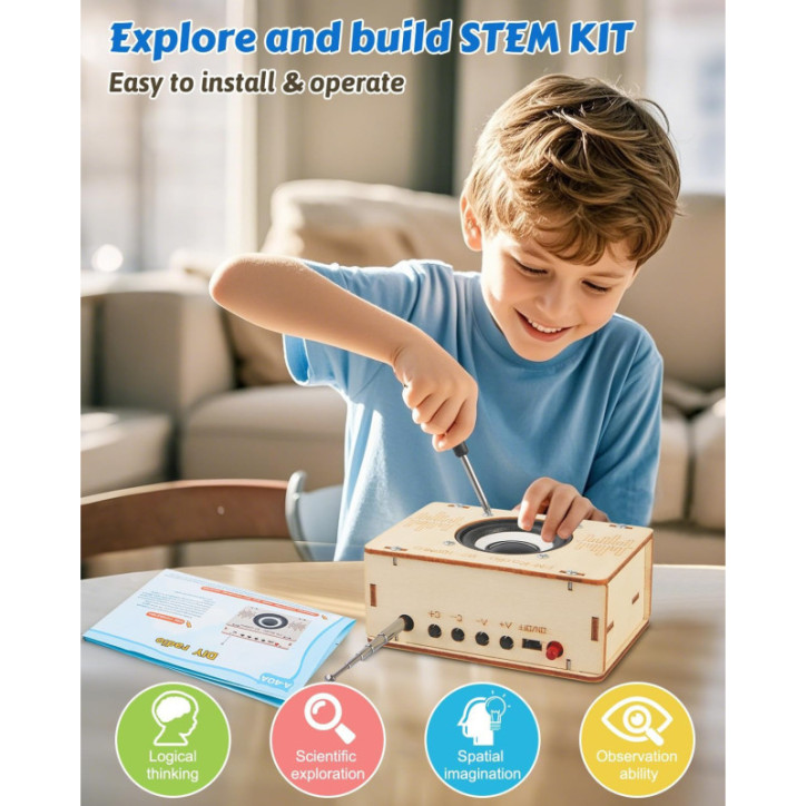 Build Your Own FM Radio Kit - STEM Projects for Teens & Kids Ages 8-16 - Fun Electronic Circuit Science Toy!