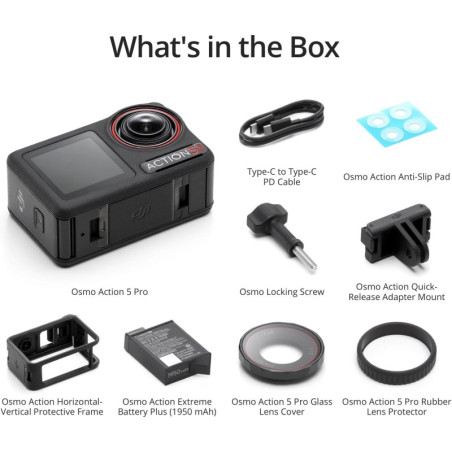 Osmo Action 5 Pro : Caméra Sport 4K Nuit, Double Écran OLED, HyperStabilisation, Autonomie 4H, Vlog Parfait !