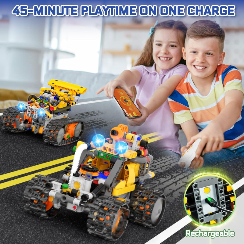 4-in-1 Robot Building Kit for Kids & Adults | STEM Coding Toy, Remote Controlled