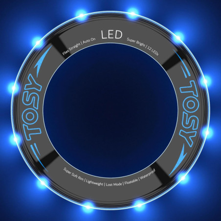TOSY LED Flying Ring: 30m Flight, Waterproof, Rechargeable - Day & Night Fun!
