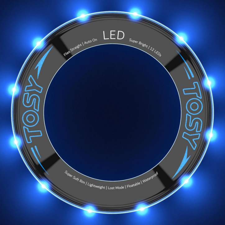 TOSY LED Flying Ring: 30m Flight, Waterproof, Rechargeable - Day & Night Fun!