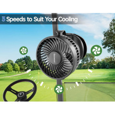 Rechargeable Golf Cart Fan for EZGO Club Car Yamaha – 4-Speed Clip-On