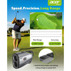 Acer Télémètre Golf Laser 1200Y Slope Rechargeable 6X