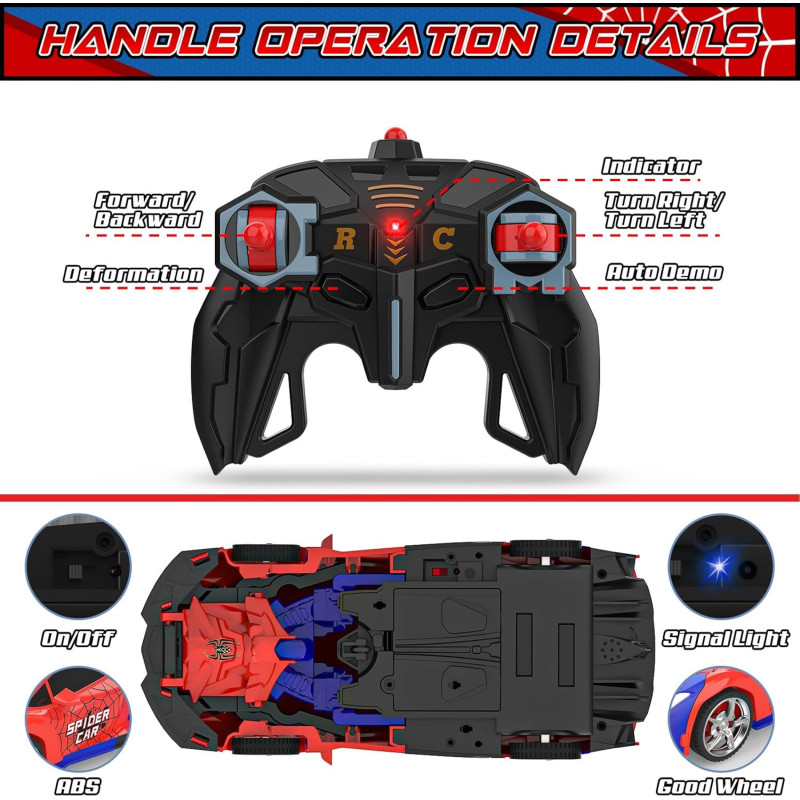 BLUEJAY Transform RC Car 1:18 Scale Remote Control Robot Toy for Boys