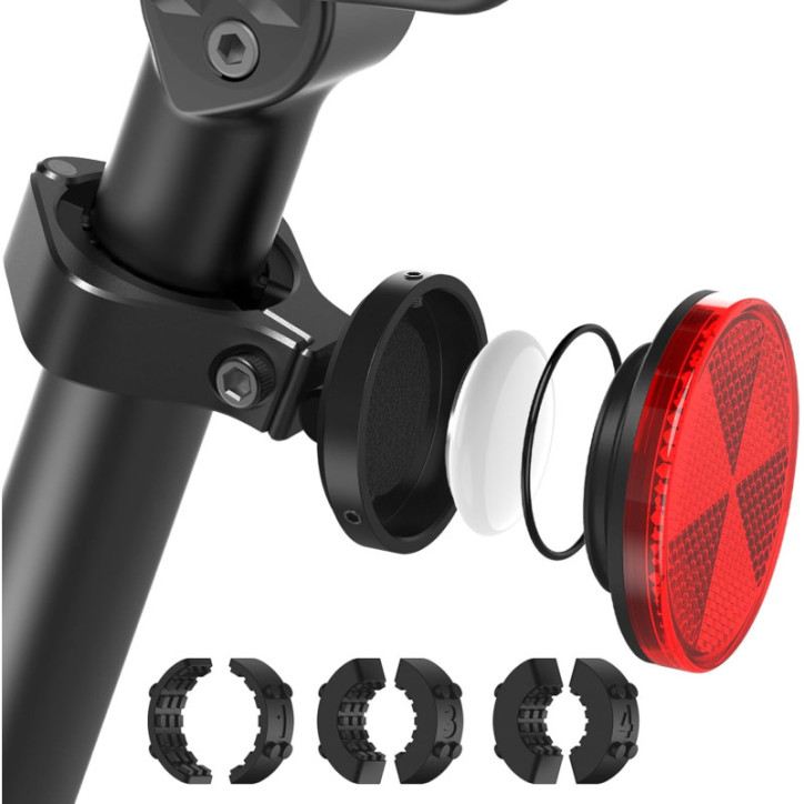 AirTag Bike Mount: Hidden, Waterproof GPS Tracker Holder with Reflector - Secure Your Ride!