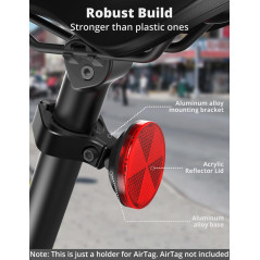 AirTag Bike Mount: Hidden, Waterproof GPS Tracker Holder with Reflector - Secure Your Ride!