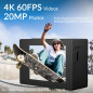 Icefox Caméra dAction 4K 60FPS: Plongez, Filmez, Partagez! Zoom 5X, Étanche, Télécommande & WiFi