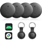 Lot de 4 Traceurs GPS Vodeson Find My Device - Localisation Android, Étanche IP67, Portée 100m, Alarme 90dB