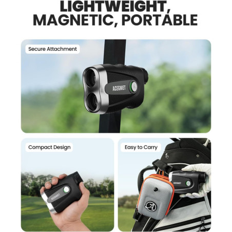 ACEGMET Golf Rangefinder: 870 Yards, 0.3s Flag Lock, Rechargeable, Accurate Slope!