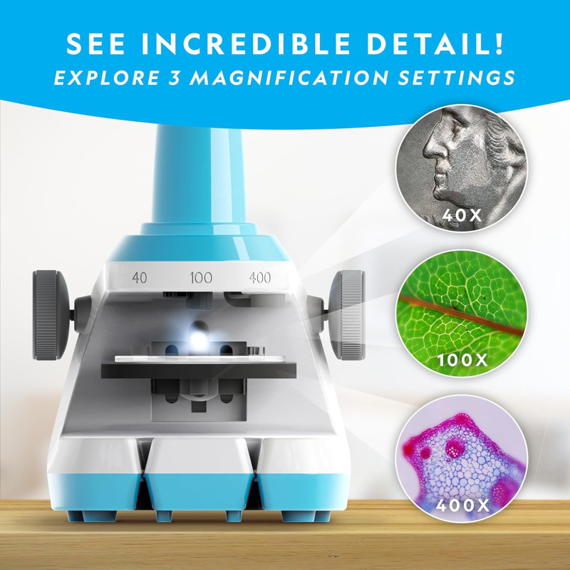 National Geographic Kids Microscope Kit – 400x Zoom STEM Toy Gift