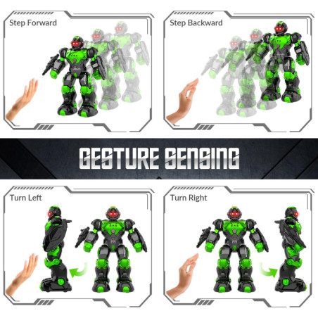 STEMTRON Robot Enfant Programmable : Détection Gestuelle, Danse et Chansons - Vert