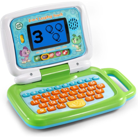 LeapFrog 2-in-1 Touch & Learn Laptop: Green Kids Educational Toy for Early Learning Fun!